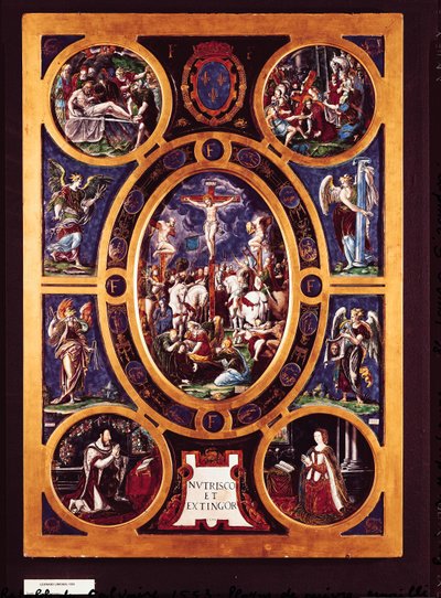 Altarpiece of Sainte-Chapelle, depicting the Crucifixion, enamelled by Leonard Limosin by Nicolo dell Abate